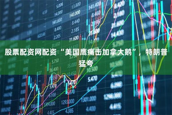 股票配资网配资 “美国鹰痛击加拿大鹅”，特朗普猛夸